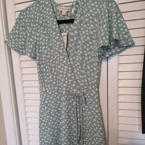Green floral dress